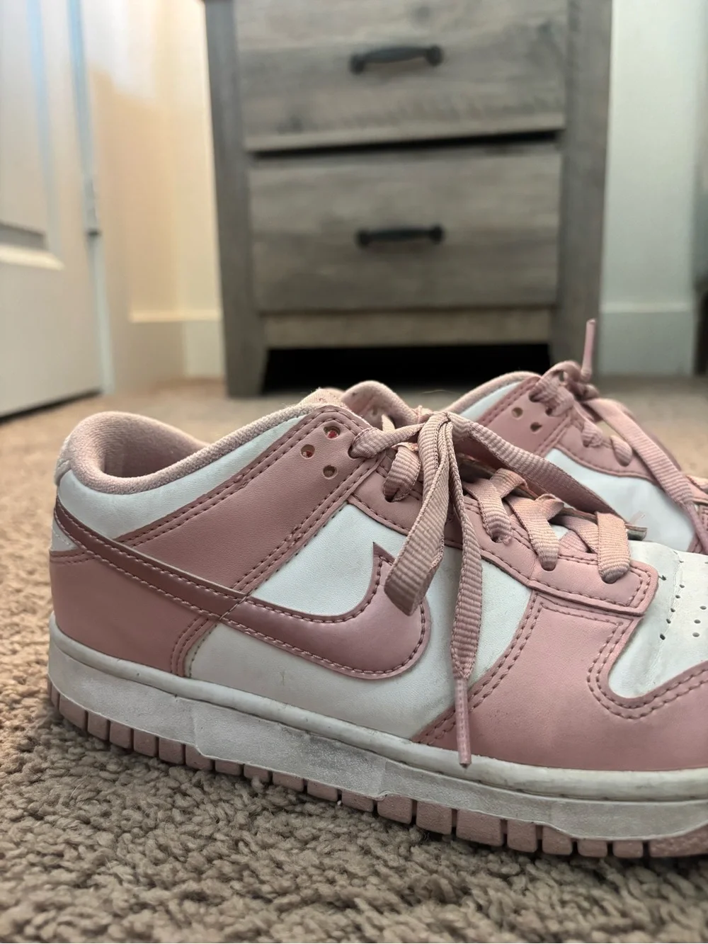 Nike Kids Pink, White & Red Low-Top Sneakers